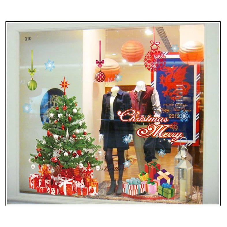 Tranh dán tường cây thông noel  - Decal dán tường cây thông noel