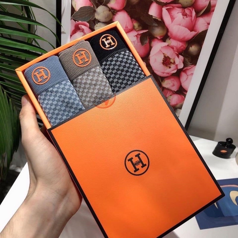 Hộp 3 quần lót nam đùi ,quần sip nam chữ H hộp cam hot hít