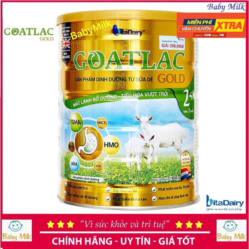 Sữa dê Goatlac gold 2+ (800g)