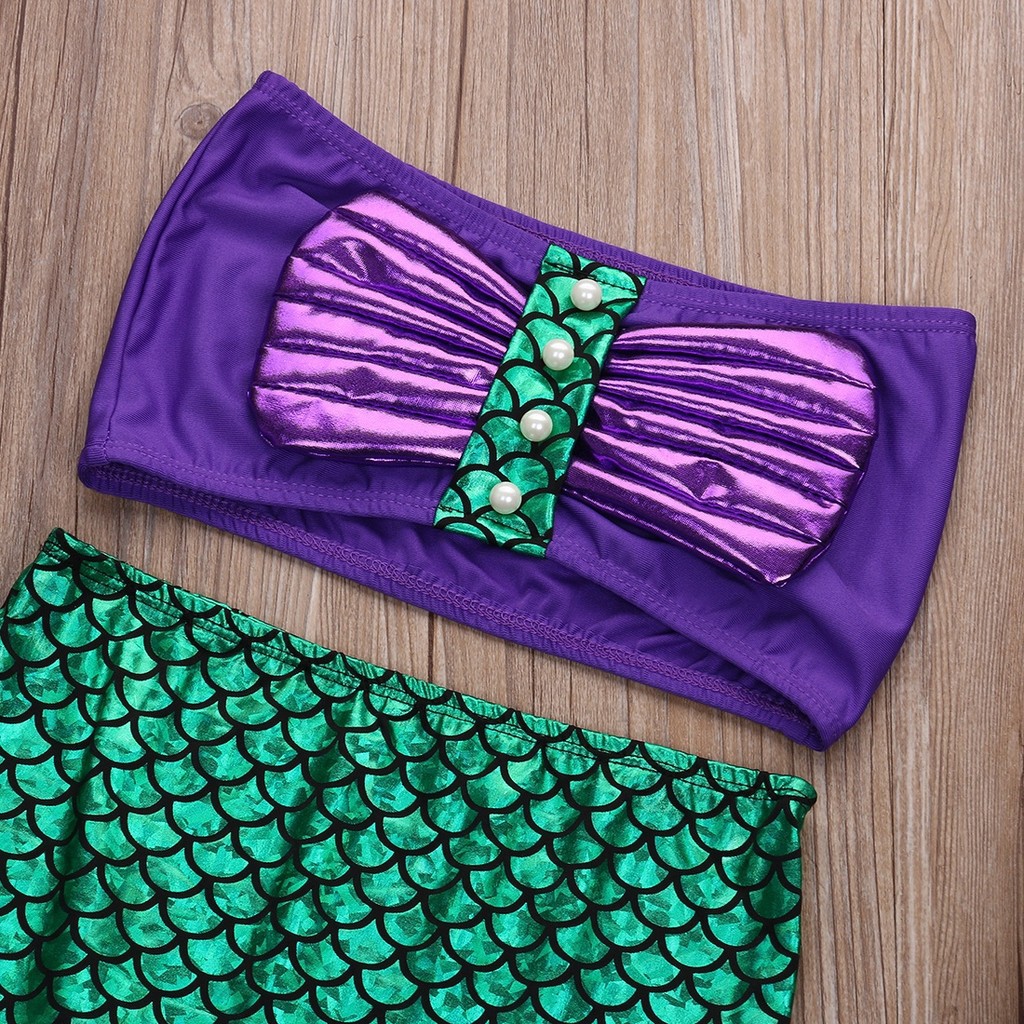 ღ♛ღNew Baby Girls Little Mermaid Tails Costume Bikini Swimwear Swimsuit Princess Dress