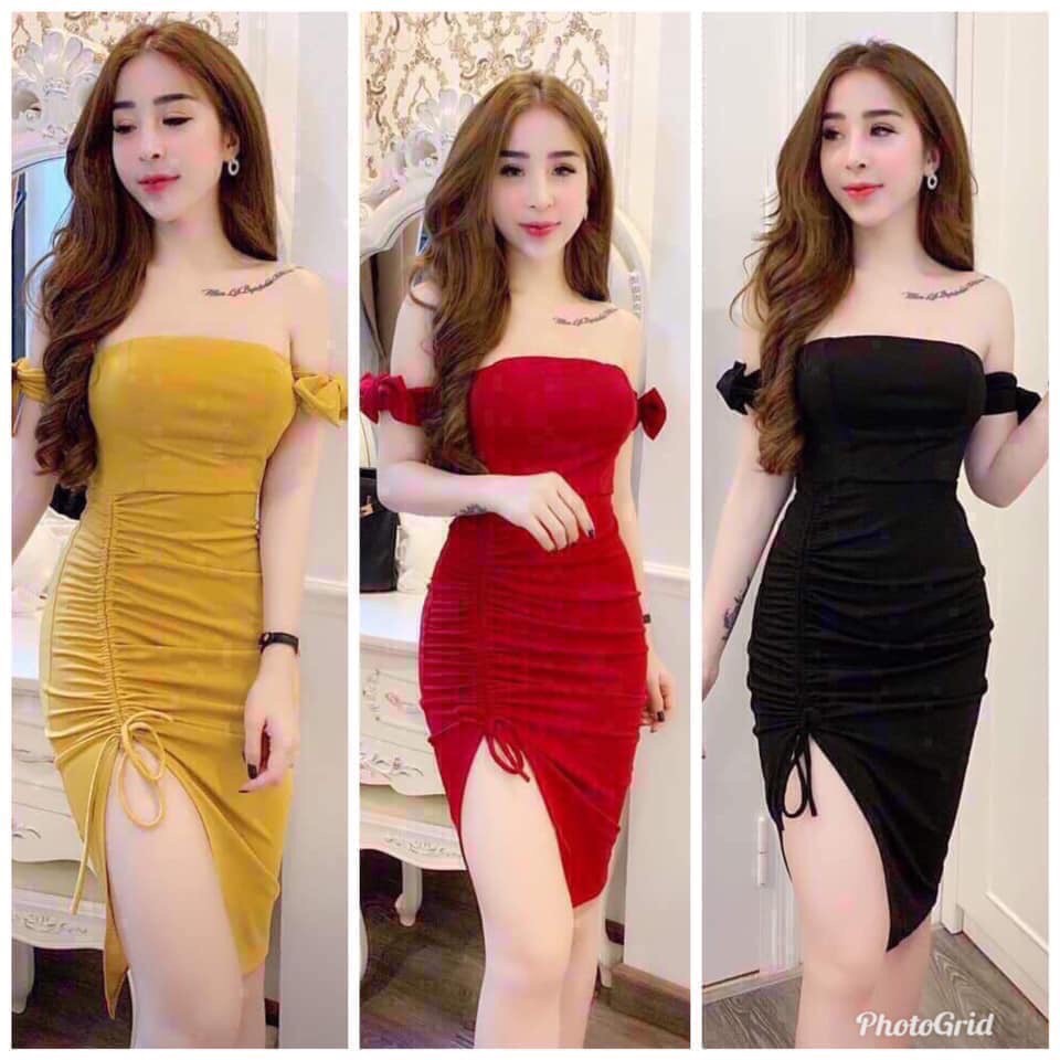Đầm Body Bẹt Vai , Sang Trọng , Trẻ Trung