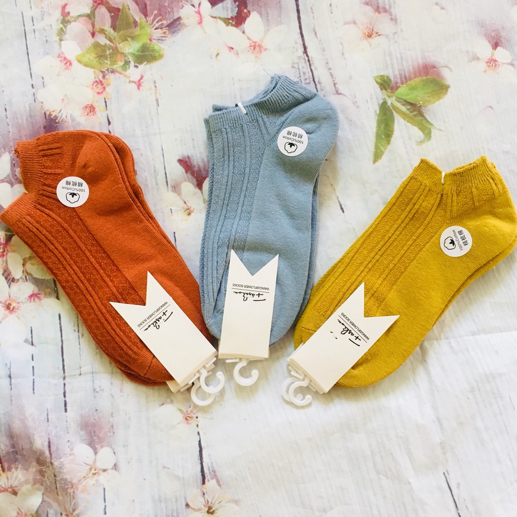 [ BÍT TẤT ] SET 5 ĐÔI TẤT LEN  DỆT KIM MỀM MỊN, ẤM ÁP MÀU TƯƠI SÁNG