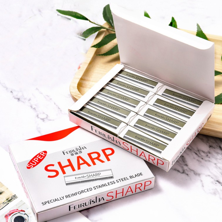 Hộp 10 Dao Cạo Lông Mày Sharp Nhật Bản