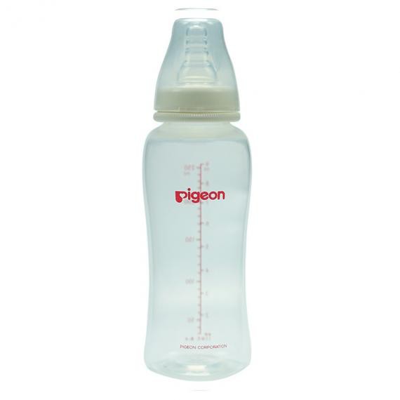 Bình sữa Pigeon Streamline cổ chuẩn (cổ hẹp) 250ml nhựa PP tiêu chuẩn (Thương hiệu Nhật Bản)