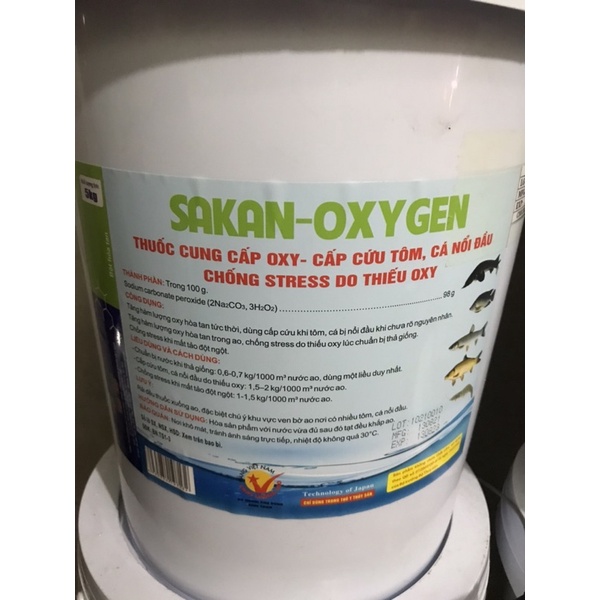 5 kg oxy Xô nuôi tôm cá, cấp cứu nổi đầu, ao thiếu oxy