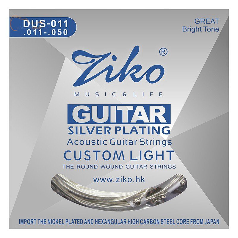 Dây Đàn Guitar Lõi Thép Carbon Mạ Bạc Dus-011 Chất Lượng Cao
