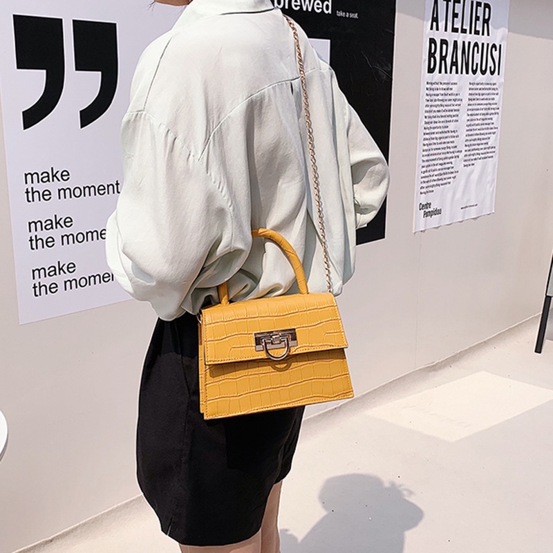 Túi đeo vai/ kẹp nách/ đeo chéo IELGY họa tiết da cá sấu thời trang Hàn Quốc cho nữ