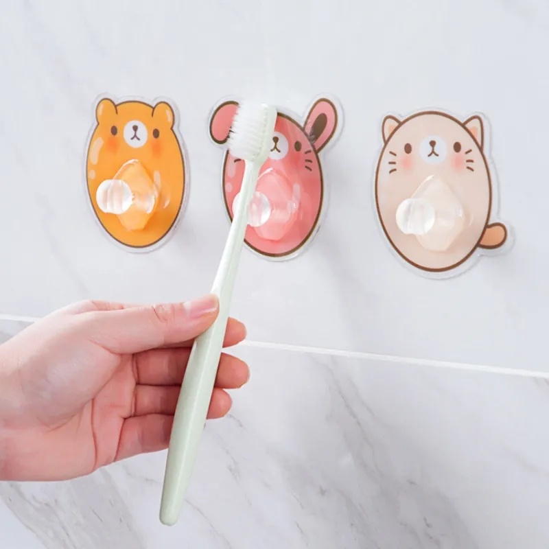Giá Đỡ Bàn Chải Đánh Răng Gắn Tường Hình Động Vật Hoạt Hình Chống Vi Khuẩn Không Để Lại Dấu Vết Tiện Dụng Cho Nhà Tắm
