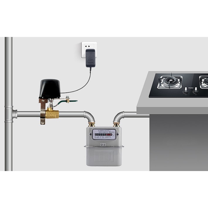 Bộ Đóng Mở Van Nước Tay Gạt Wifi Tuya WVN1