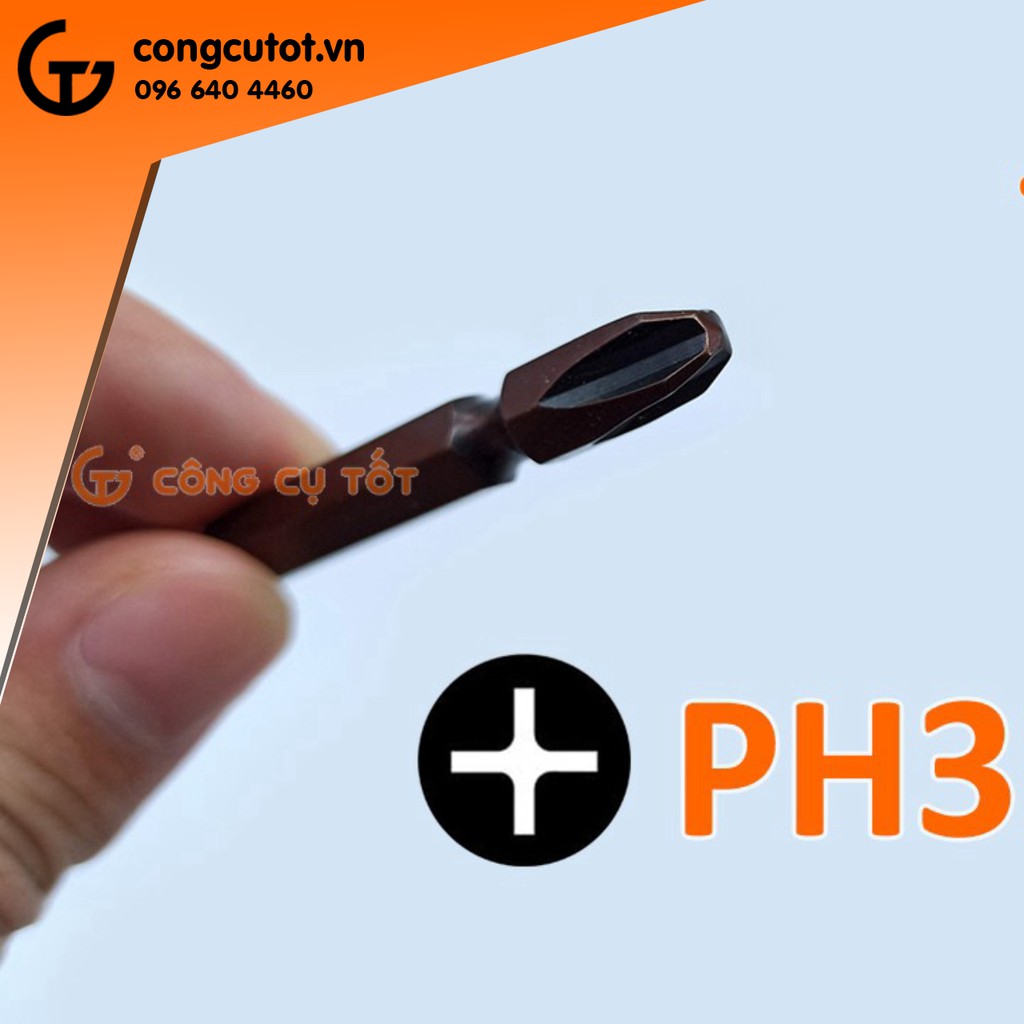 Mũi bắt vít 2 đầu PH3 Wakio dài 65mm