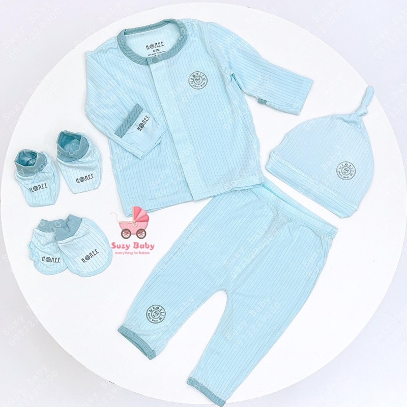 BỘ QUẦN ÁO SƠ SINH CÀI LỆCH/ CÀI THẲNG HRNEE SWEETY, Suzy baby