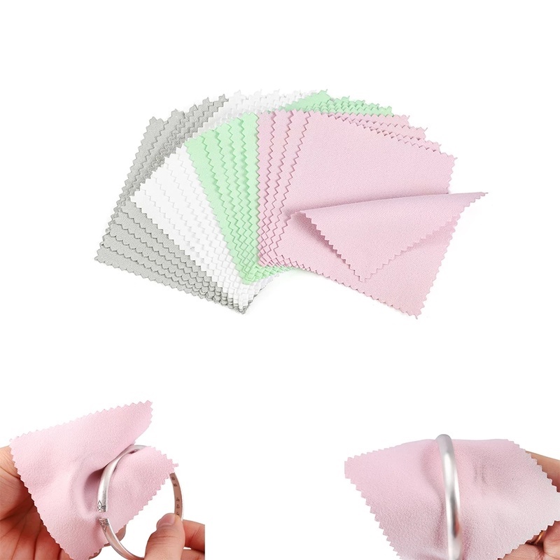 Set 10 khăn lau mắt kính hình vuông bằng vải nhung hai mặt bền bỉ tiện lợi
