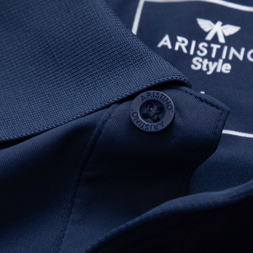 Áo polo nam ARISTINO phom dáng Slim Fit ôm, họa tiết in sọc ngang thời thượng, lịch lãm - APS196S2