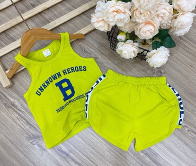 Size đại - Bộ ba lỗ thun cotton dáng thể thao quần đùi xinh đẹp, thoải mái cho bé gái size từ 23 đến 40kg