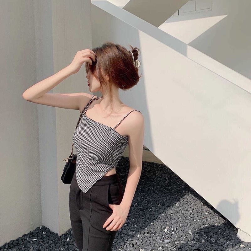 Áo 2s 2dây thun yếm lệch vạt sexy