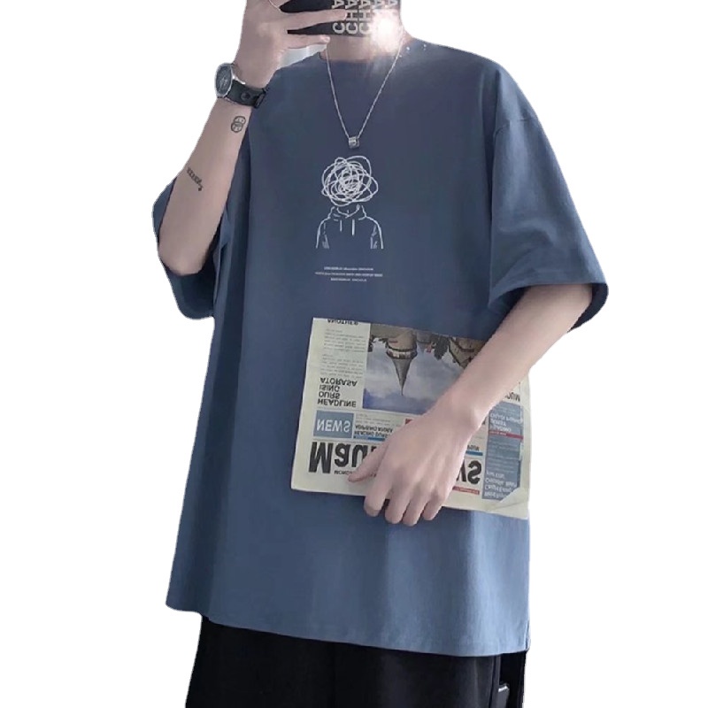 Áo Thun Tay Ngắn Dáng Rộng In Chữ Phong Cách Hip Hop Đường Phố Hàn Quốc Thời Trang Mùa Hè Cho Nam Và Nữ