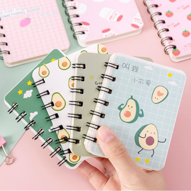 Sổ tay cute ghi chép kế hoạch, công thức, từ vựng - sổ mini gáy lò xo họa tiết Bơ Tròn Avocado xinh xắn 80 trang BMBooks