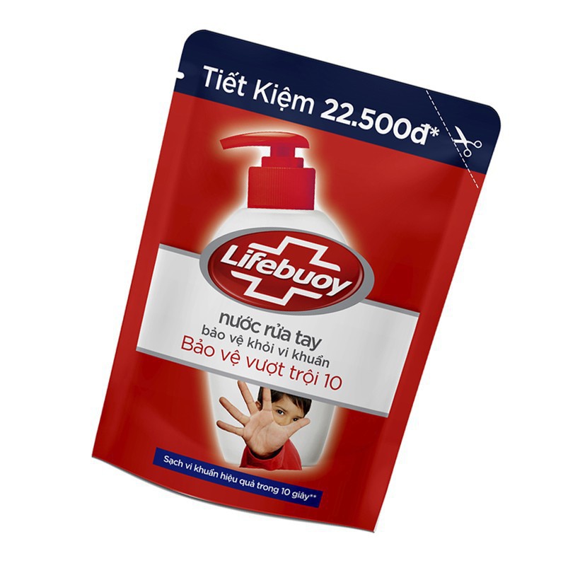 Nước rửa tay Lifebuoy Bảo vệ vượt trội (Đỏ) Túi 450g