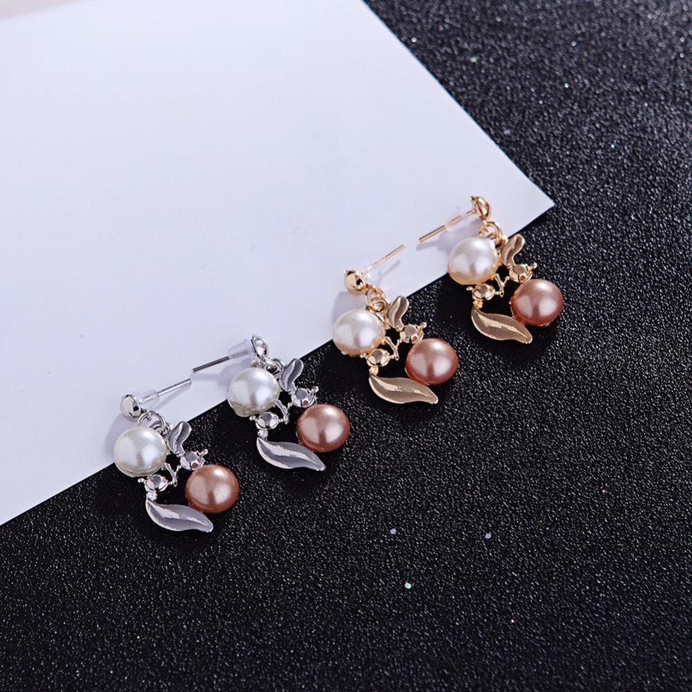 Bộ Vòng cổ + Đôi Khuyên Tai Đính Ngọc Trai Nhân Tạo Thời Trang Cho Nữ