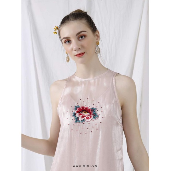 Váy quý phi mẫu đơn hồng RIRI