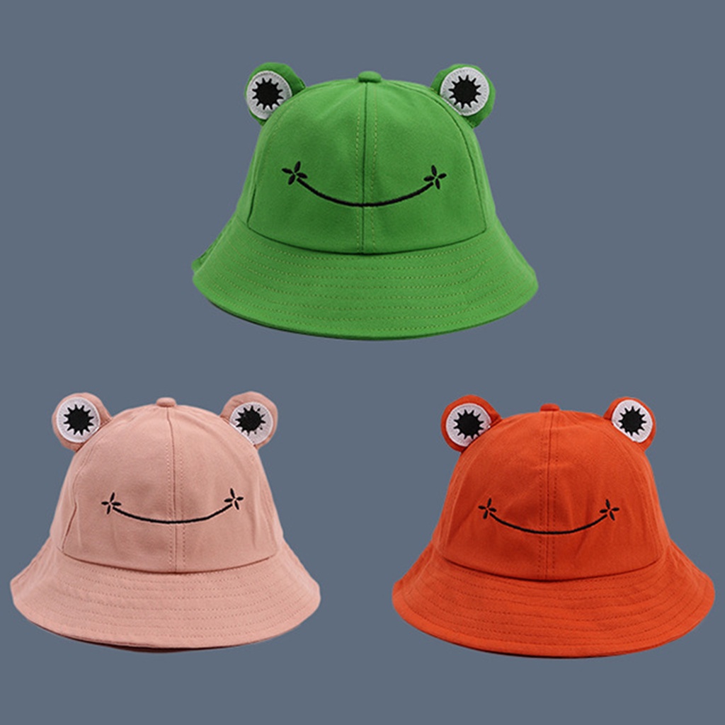 Mũ Bucket Chống Nắng Thiết Kế Hình Chú Ếch Dễ Thương Cho Người Lớn Và Trẻ Em