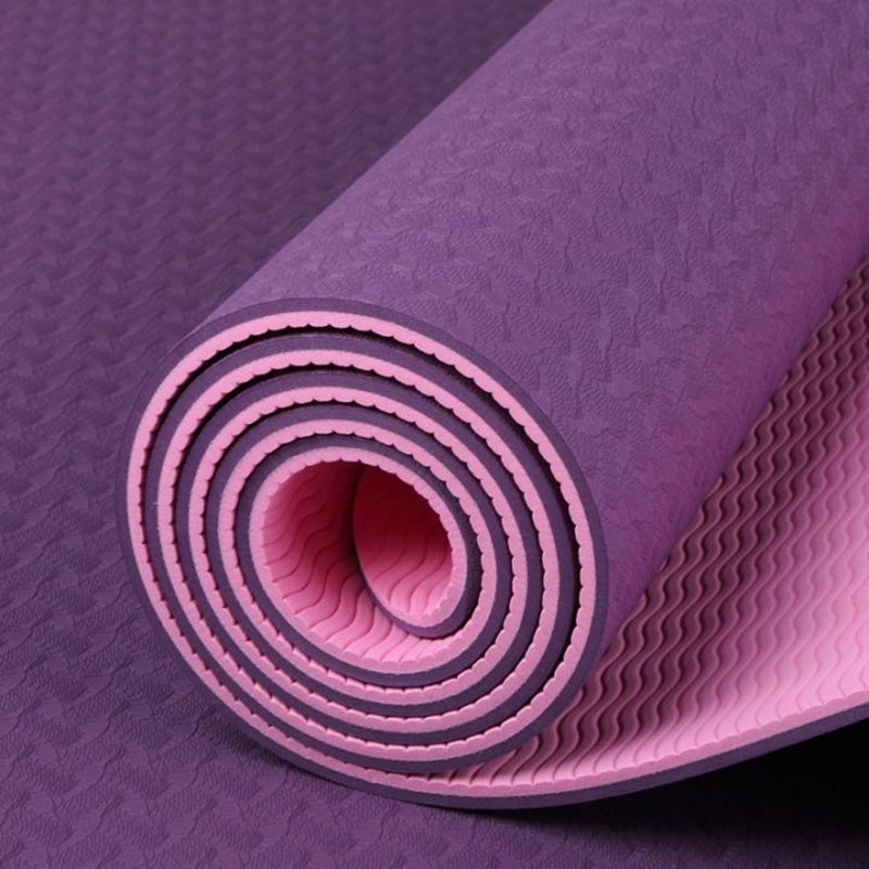 Thảm Tập Yoga TPE 2 Lớp 6mm Siêu Bền, Thảm Yoga Hàng Cao Cấp Chuyên Dùng Cho Phòng Tập Y11 -Violet_Store