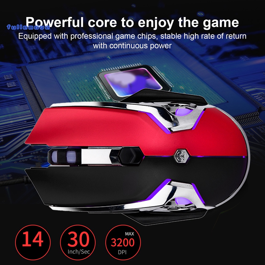 FM  5 Colors Optional Desktop Mouse Ergonomic Game Wired Mouse High Sensitivity for Computer