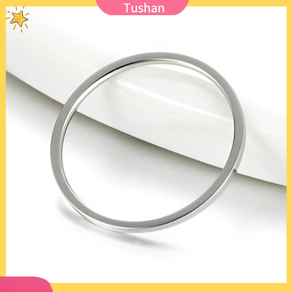 Nhẫn cưới thép titan mỏng mềm mịn thời trang dành cho nữ