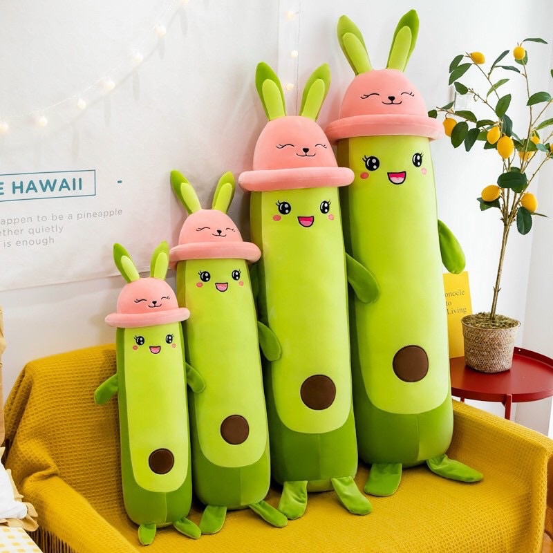 Gối ôm gấu bông bơ nón tai thỏ xinh yêu