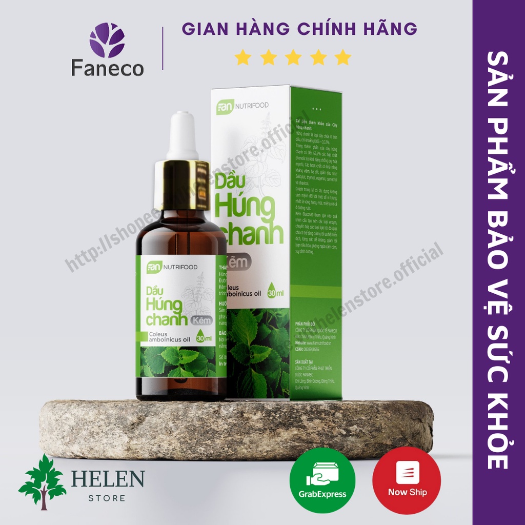 Dầu Húng Chanh Kẽm 30ml - FANECO - FanNutrifood - Helen Store