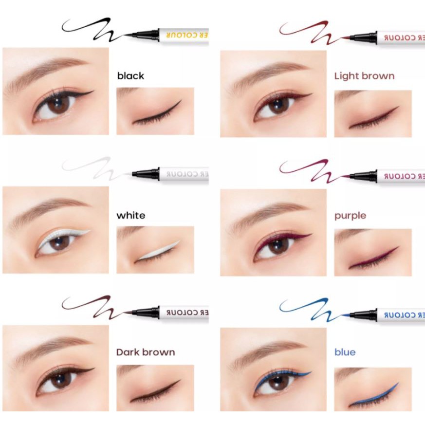 Bút kẻ mắt nước Kiss Beauty Eyeliner Colour nhiều màu, chống trôi nội địa Trung NPP Shoptido | BigBuy360 - bigbuy360.vn