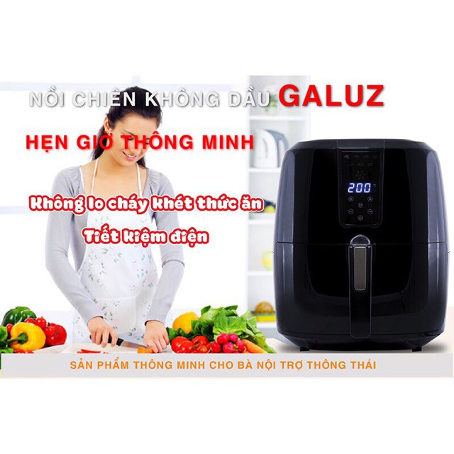 [Mã ELHADEV giảm 4% đơn 300K] Nồi chiên không dầu điện tử Galuz 5.2l GLA-616