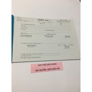 PHIẾU THU 1 LIÊN NHỎ (12.5*18.5CM) (H)