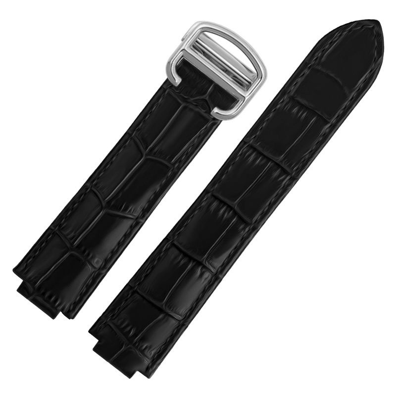Alternative Cartier Dây Đeo Đồng Hồ Giao Diện Lồi Bằng Da Bò Thật Lớp Đầu Tiên Có Khóa Gấp Được Cho Nam
