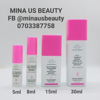 [5/8/15/30ml] Serum chống lão hóa, tẩy da chết, mờ thâm Drunk Elephant T.L.C Framboos Glycolic Night Serum