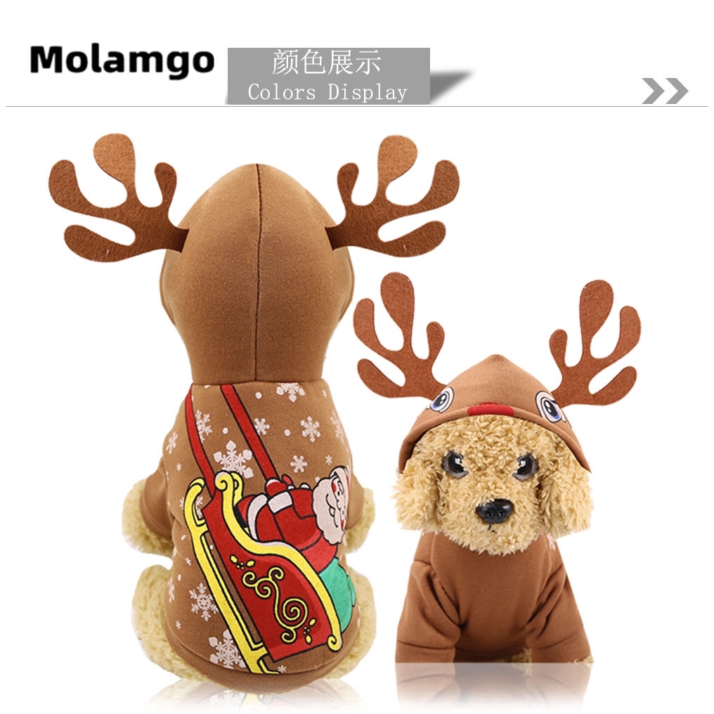 Bộ đồ hóa trang tuần lộc MOLAMGO đáng yêu cho cún cưng