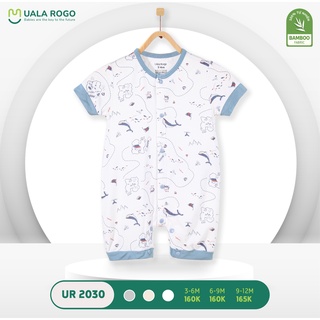 Đồ bộ romper cộc tay bé trai bé gái vải bamboo/vải sợi tre Uala Rogo