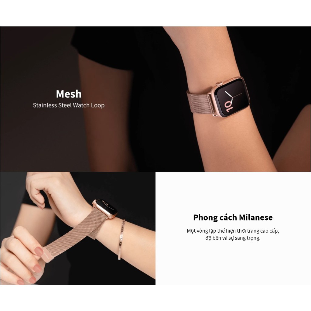 Dây đồng hồ SwitchEasy Mesh Stainless Steel Watch Loop cho Apple Watch 38/40/41/42/44/45mm [CHÍNH HÃNG PHÂN PHỐI]