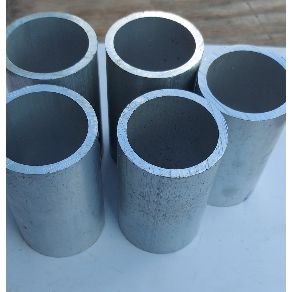 Combo 5 Nhôm ống Hàn Quốc sáng bóng kích thướt; phi 60mm x lỗ 50mm x dài 100mm phôi nhôm  tròn  thành dày 5mm