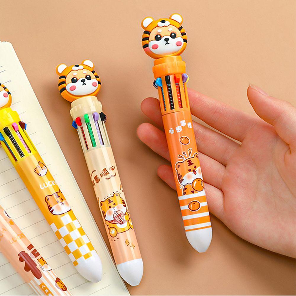 Bút Bi 10 Màu Họa Tiết Động Vật Hoạt Hình Dễ Thương