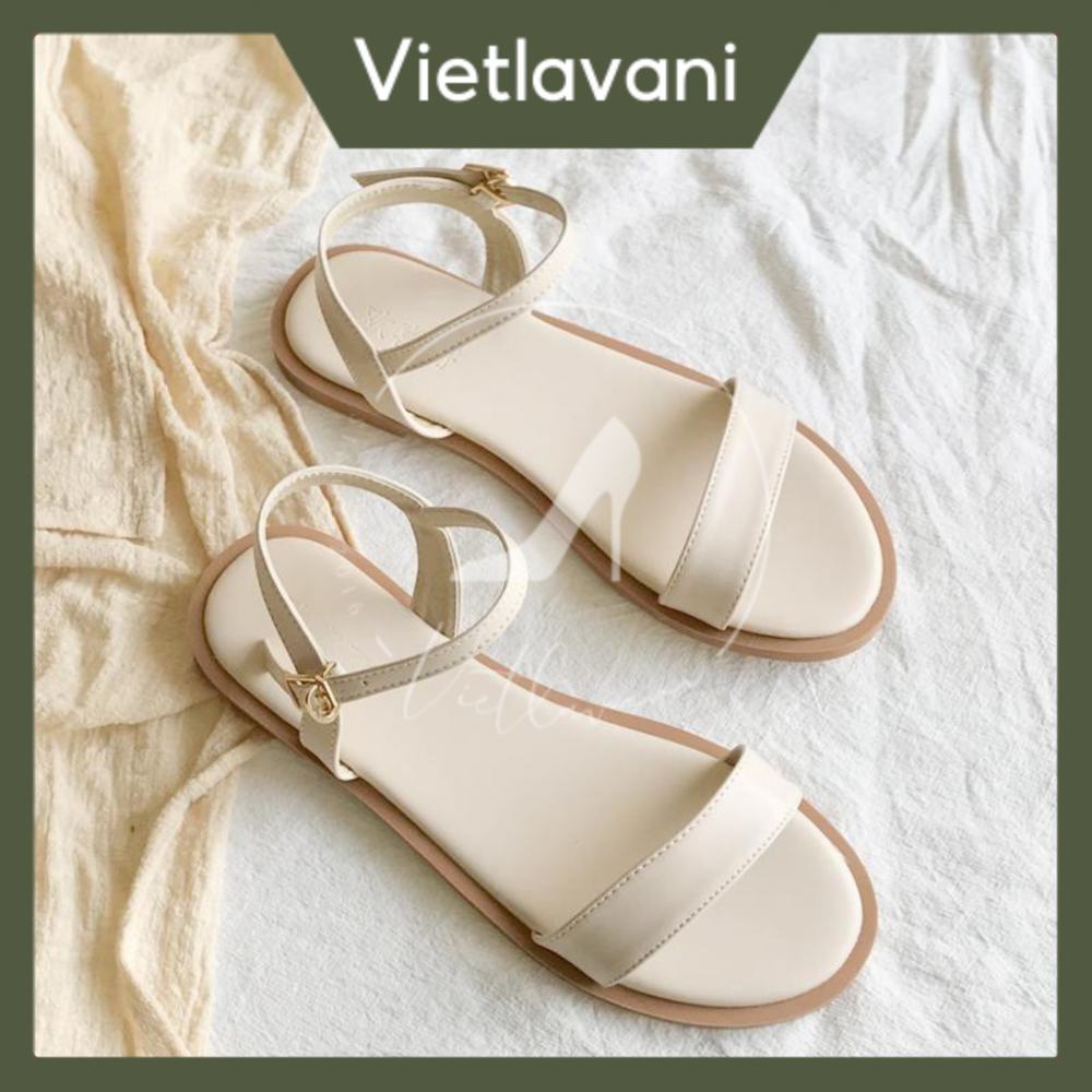 Sandal nữ kiểu dáng thanh lịch hai màu đen &amp; kem TTS12
