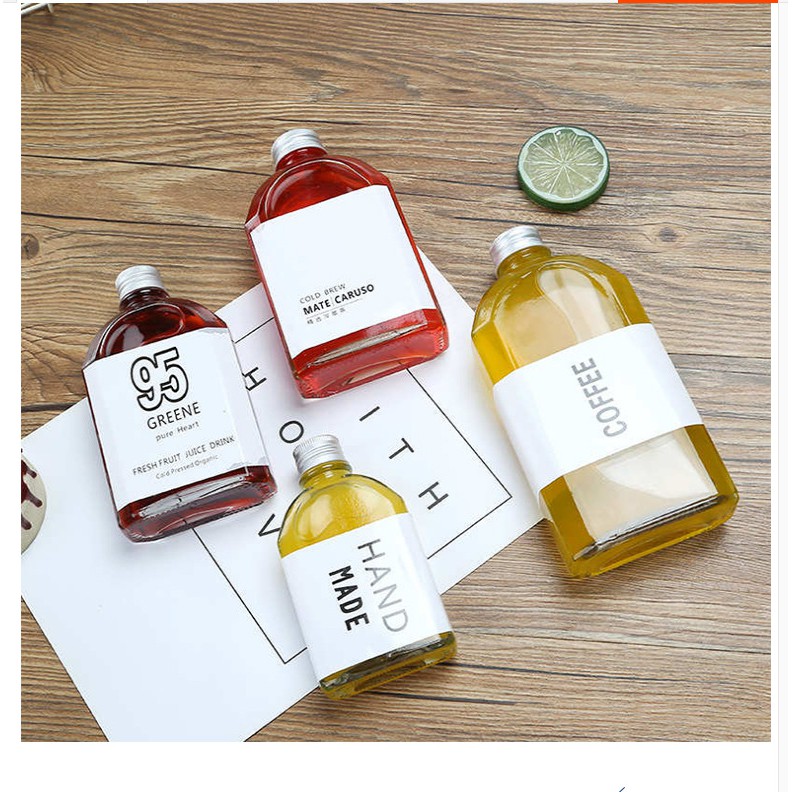Chai thủy tinh dẹp vai bầu 350ml