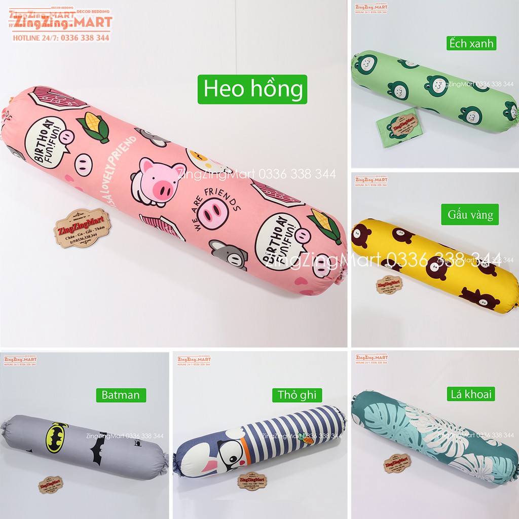 [SIÊU ĐẸP] Gối ôm vỏ Cotton Poly Cao Cấp (Chát chọn mẫu nhé - Đường kính 20cm Dài 1m ) | BigBuy360 - bigbuy360.vn