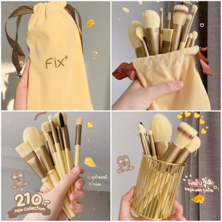 LOẠI CAO CẤP Bộ Cọ FIX 13 Cây Lông Cọ Mềm Chắc Chắn Set Cọ Make Up Chi Tiết 13 Món Đầy Đủ Các Loại Cọ FIX Màu Vàng