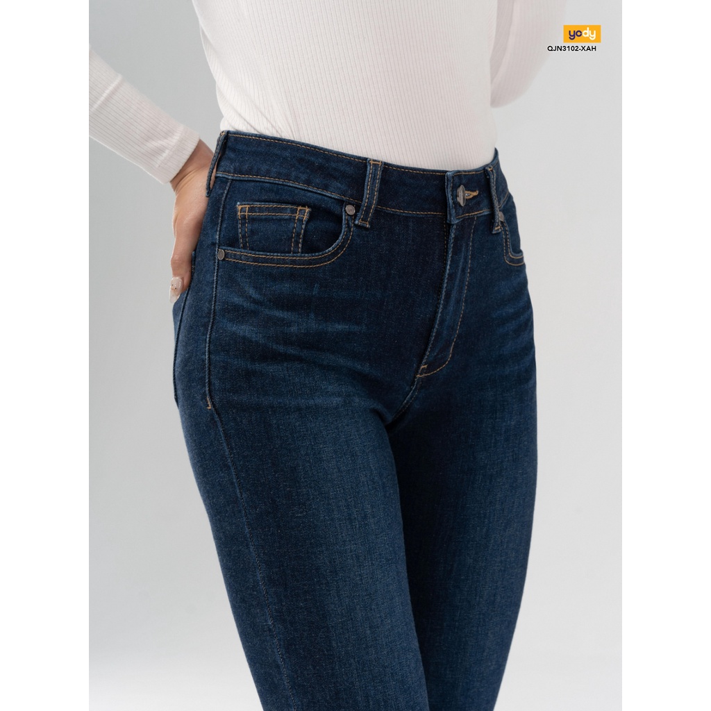 Quần jean nữ chính hãng YODY dáng ôm trơn co giãn tốt mềm mại- QJN3102