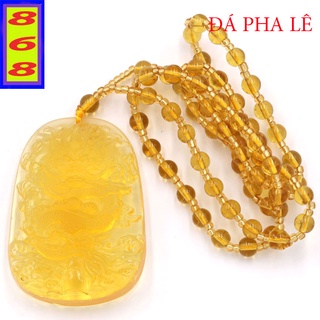 [Size Đại] Vòng Cổ Tượng Rồng Pha Lê Vàng Size XXL 6.2cm MERFV15 - Tặng Kèm Móc Inox - Phong Thủy 868