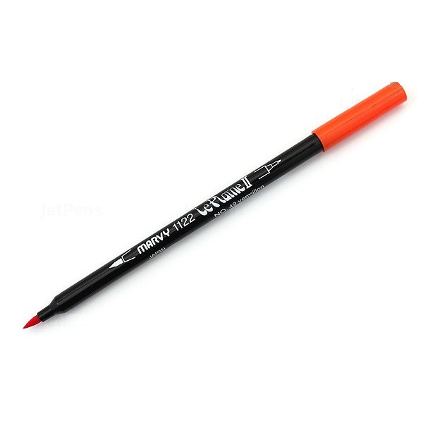 Bút lông đầu cọ viết calligraphy Marvy Le Plume II Double-Sided Watercolor Marker - Màu nâu đậm (Olive Brown - 27)