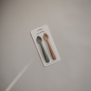 Mushie set 2 thìa ăn silicone