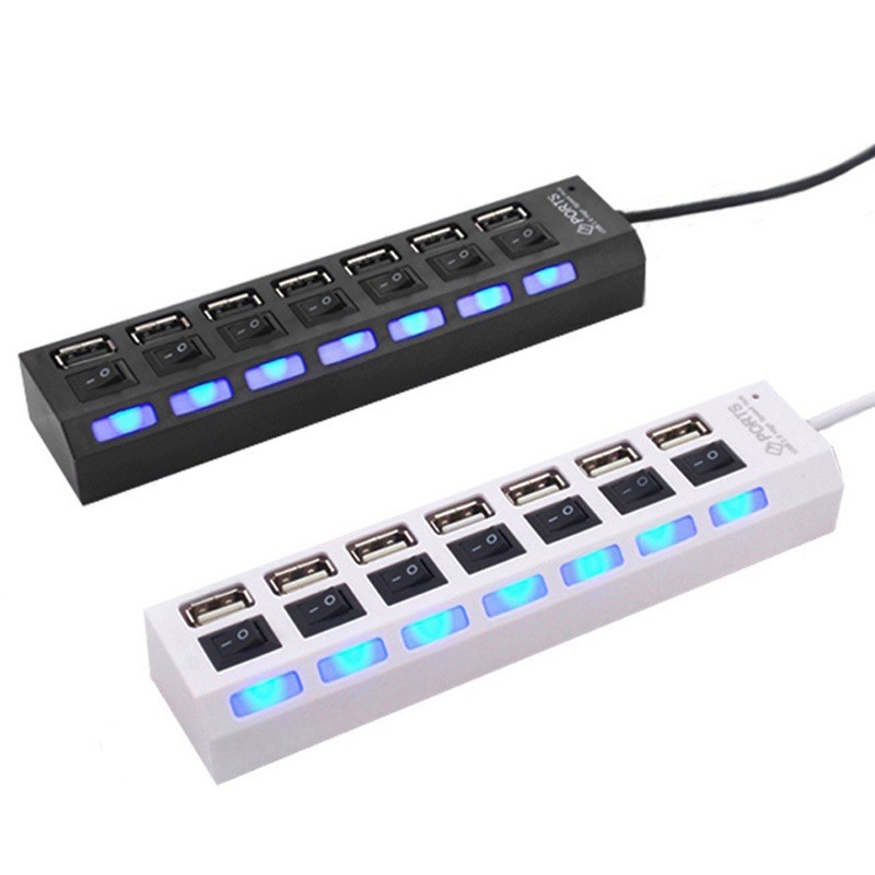 BỘ CHIA CỔNG USB HUB 7 PORT HÌNH Ổ ĐIỆN CÓ CÔNG TẮC LED ĐA NĂNG CHO MÁY TÍNH LAPTOP, PC, ĐIỆN THOẠI, MÁY IN, ĐỌC THẺ NHỚ