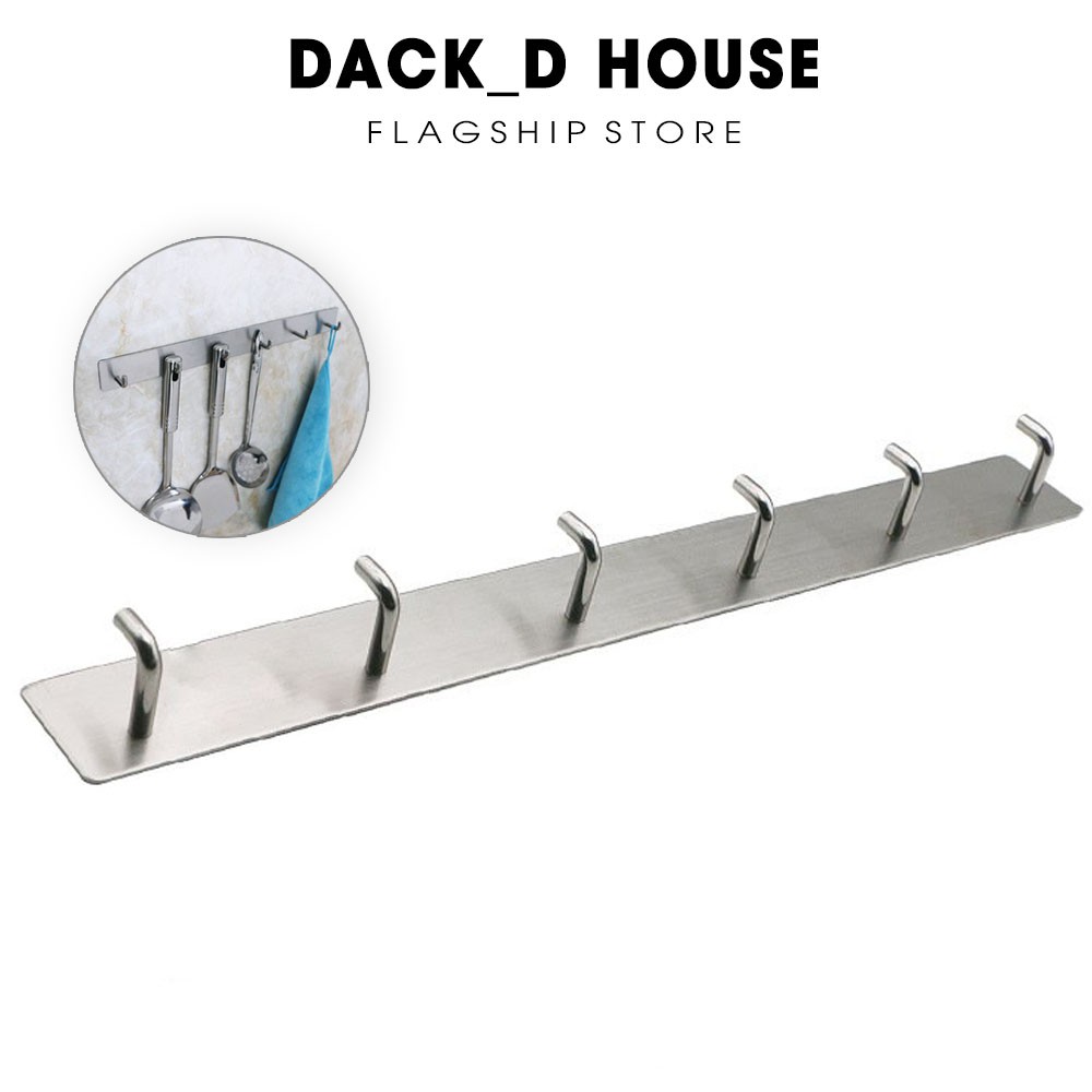 Móc treo đồ 6 chấu chất liệu inox sus 304 không rỉ sét kèm keo 3M DACK D HOUSE